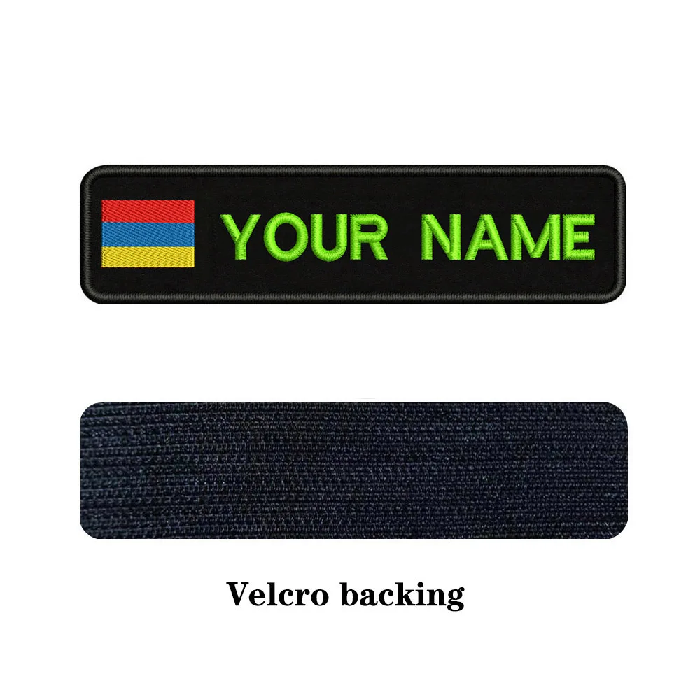 light green-Velcro Вышивка На Заказ Флаг РА имя или заплатка с текстом 10 см* 2,5 см значок Утюг на или липучке Подложка для одежды брюки рюкзак шляпа - Цвет: light green-Velcro