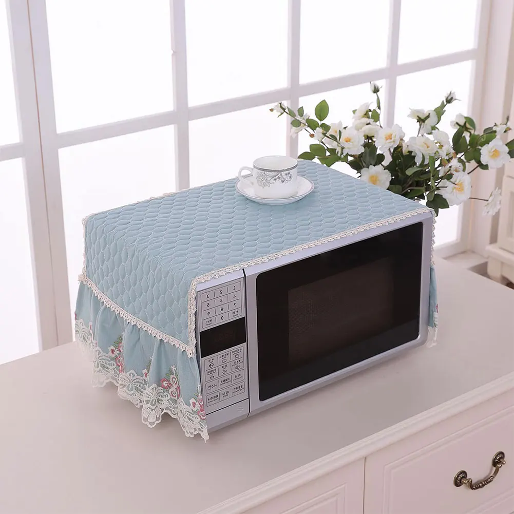 Dust Proof Home Decoration Dining Thickened Lace Embroidery Hood Protection Anti Oil Modern Accessories Microwave Oven Cover