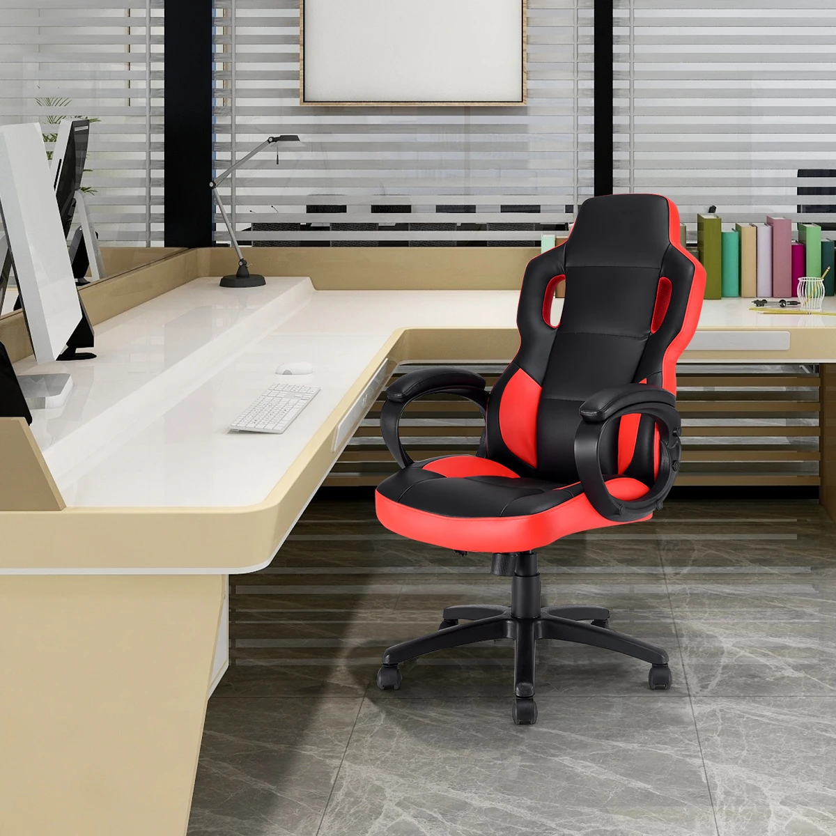  Costway Gaming Chair Executive Office Chair Racing Style Swivel Desk Task Computer Chair