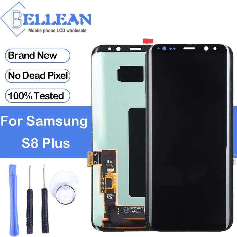 Скидка Dinamico G955F дисплей для samsung Galaxy S8 Plus lcd с кодирующий преобразователь сенсорного экрана в сборе G955 lcd