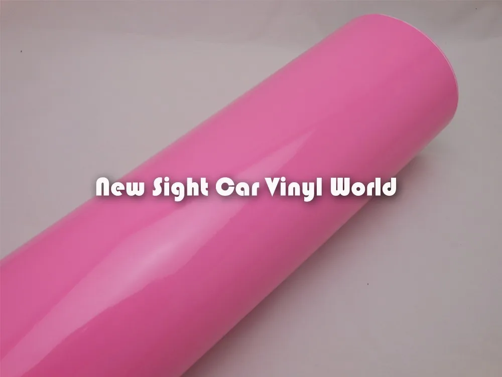 Высококачественная Глянцевая розовая пленка для кузова автомобиля, виниловая розовая Глянцевая Автомобильная виниловая пленка без пузырьков для автомобиля, Размер s: 1,52*30 м/рулон