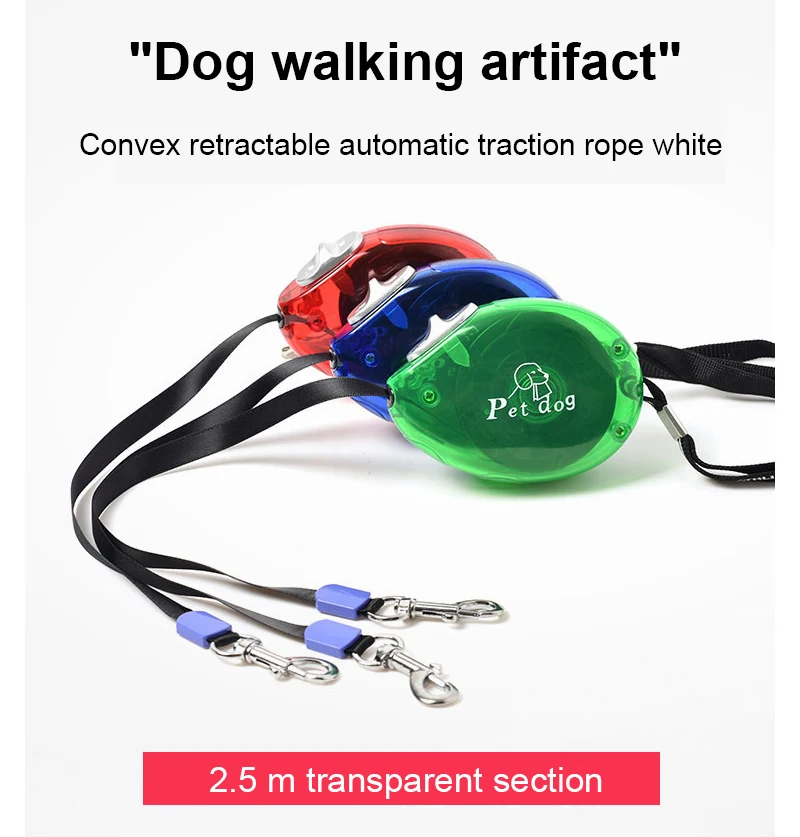 

2.5M Retractable Dog Leash Automatic Flexible Durable Dog Leash Pet Dogs Cat Traction Rope Leashes Tool For Small Medium Dog
