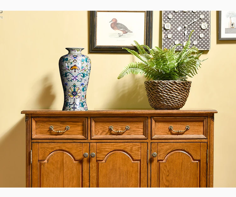 Hand painted i pastel, European style, vase new Chinese style, entwined lotus, ceramic vase, modern porch, antique shelf