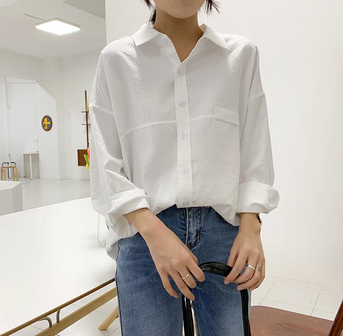 Модные свободные однотонные женские рубашки Blusas Mujer De Moda Весна Осень Новые темно-зеленые женские блузки с длинным рукавом Топы 6720 50
