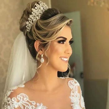 

Fashion Korean Vintage Gold Bridal Crown Multi Color Handmade Ladies Prom Hair Accessories Wedding Rhinestone Headdress