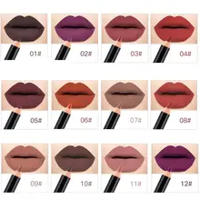 12 色マットリップライナーペン口紅長期的な顔料で使用する防水ブルーミング美容メイク色オプション TSLM1(China)