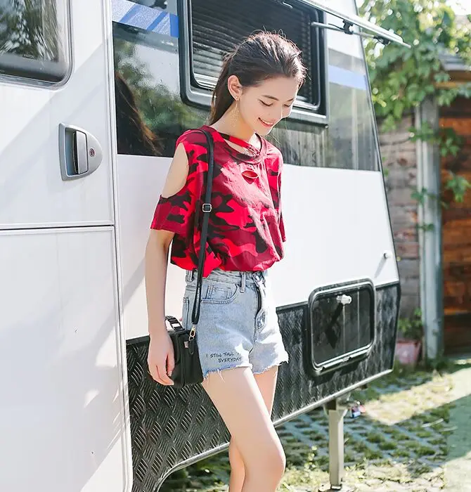 Camisetas Blusa Женская футболка летние военные камуфляжные футболки с круглым вырезом и короткими рукавами женские футболки тонкие Топы