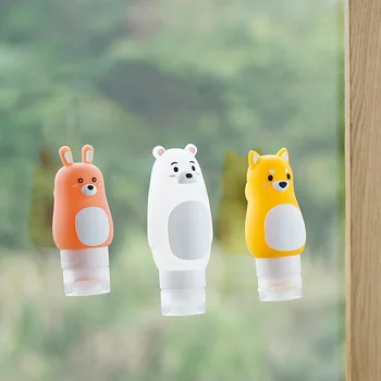 

Animal Portable Cartoon Bear Silicone Travel Case Organizer Shampoo Shower Gel Lotion Storage Refillable Bottle for Home