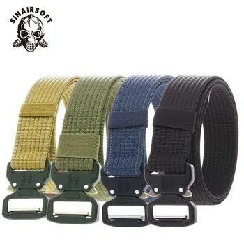 

Military Equipment Army Tactical Belt Adjustable Men Thicken Metal Buckle Sturdy Nylon Belt Combat Belts Multicam USNC Airsoft