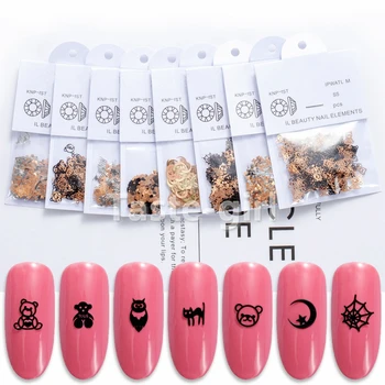 

1 Pack metal silver gold nail slice sequins for 3d nail art decorations stickers decals press on fake nails accessories supplies