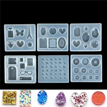 

1PC Pendant Craft DIY Transparent UV Resin Liquid Silicone Combination Molds for DIY Making Finding Accessories