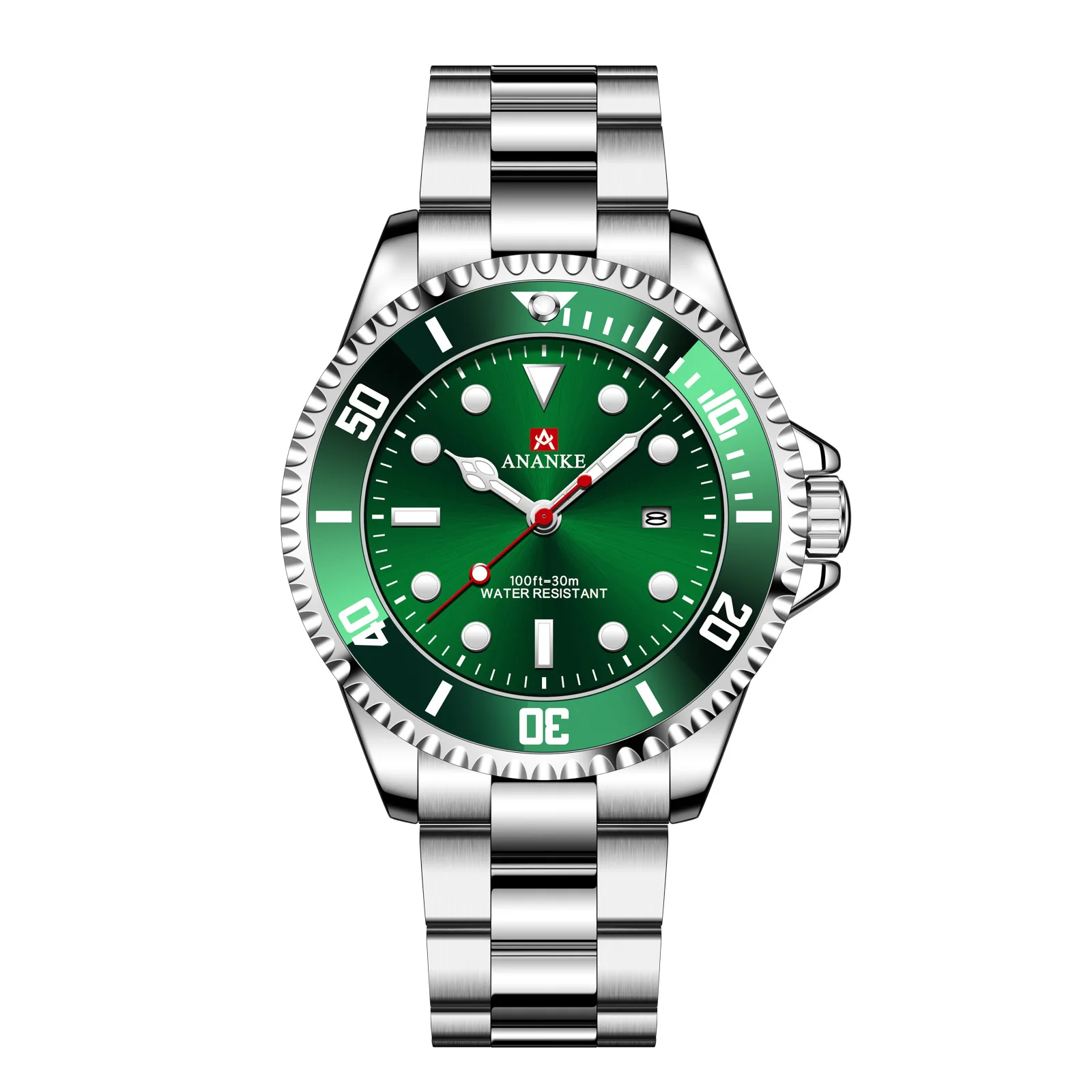 

Electricity Supplier Hot Selling Ananke MEN'S Watch Non-Machinery Quartz Watch Night Light Watrproof Watch Solid Steel Belt Watc