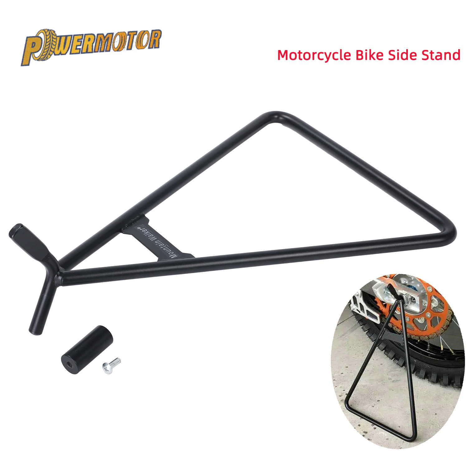 

Universal New Accessories Black Steel Motorcycle Triangle Side Stand 39x25x11cm For Dirt Bike MX Motocross Kickstand