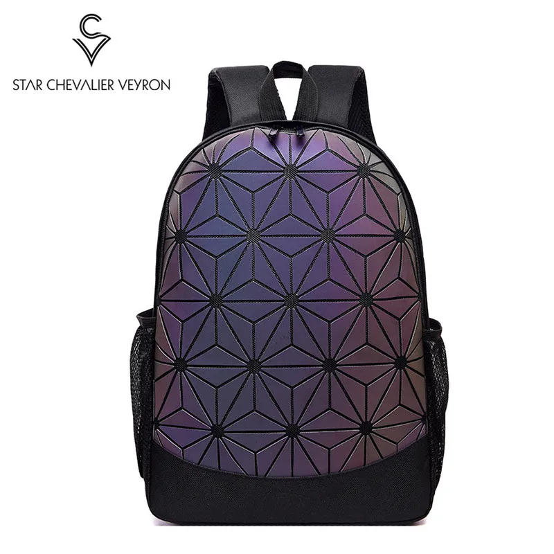 

2020 New Women Backpack School Luminous Geometric Plaid Sequin Female Backpacks for Teenage Girls Bagpack Bag Women's Backpacks
