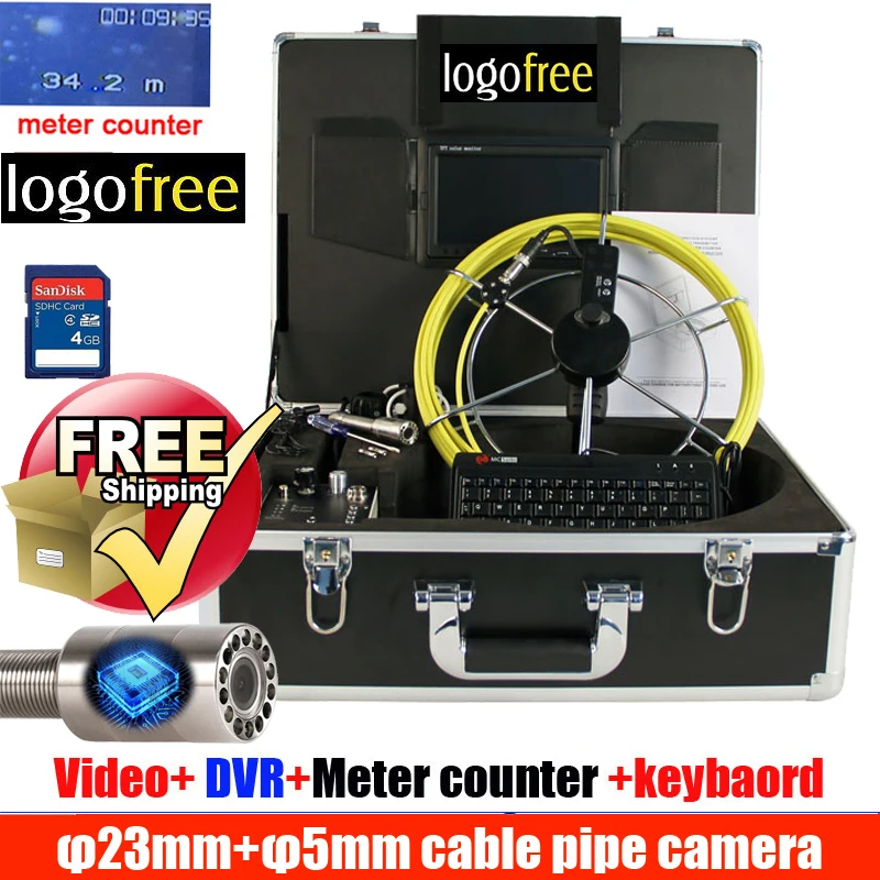 50 м кабель Водонепроницаемая труба канализационная Инспекционная камера DVR с