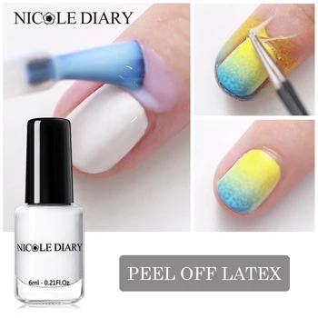 

NICOLE DIARY Antifreezing Peel Off Liquid Tape with Tweezer Protective Nail Polish Easy Clean Finger Skin Gel Nail Care Tool