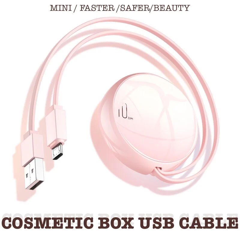 2.1A косметическая коробка USB кабель Micro USB быстрое зарядное устройство type C зарядный Шнур для iPhone samsung Xiaomi huawei милый USB кабель Шнур