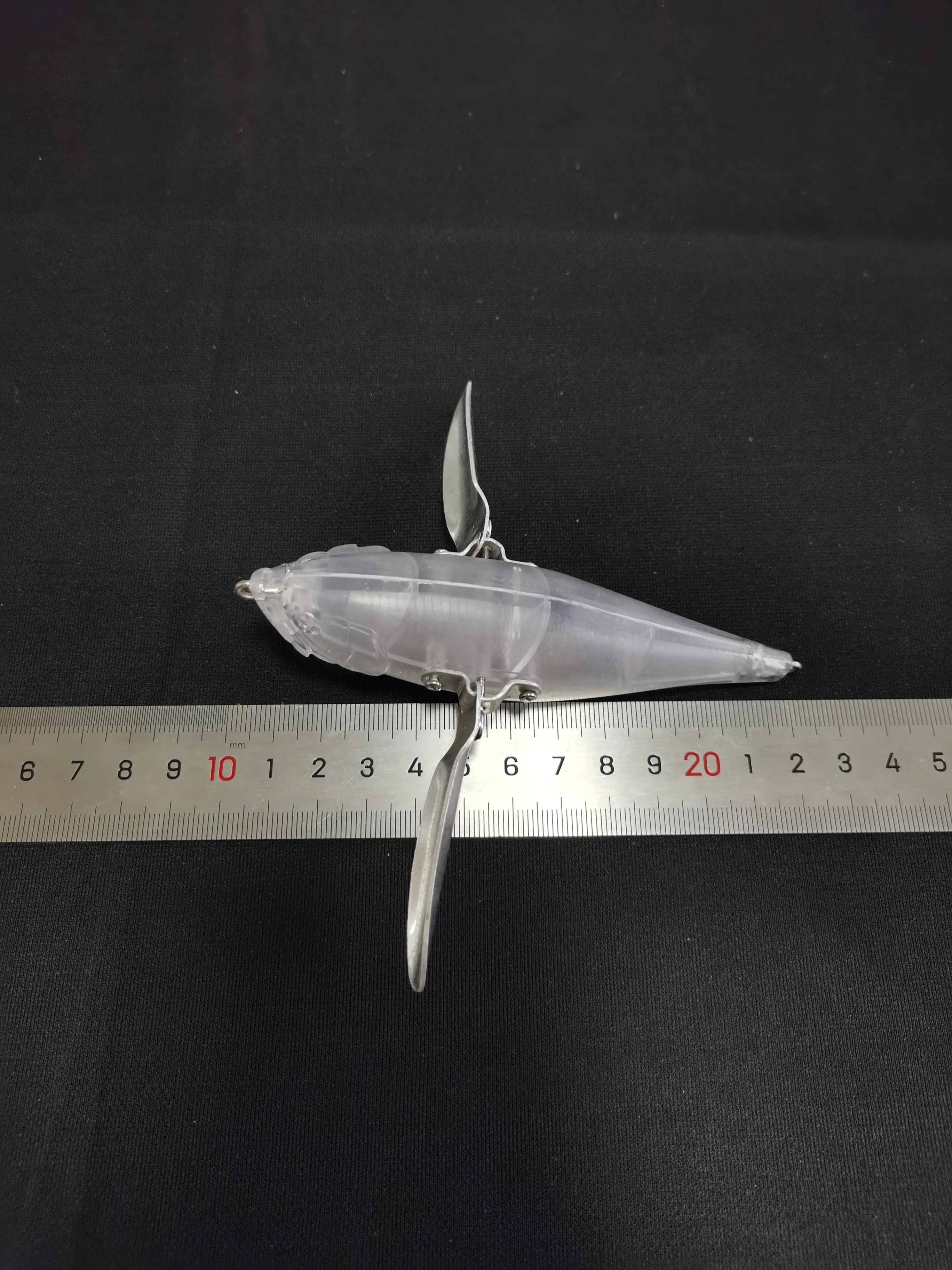도색되지 않은 낚시 미끼 ABS 포퍼, 빈 크랭크 미끼, 날개 미끼, 프리 아이, 115mm, 29.7g, 3 개