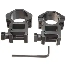 2 шт 25,4 мм " Кольца 20 мм Пикатинни Вивер рельс высокопрофильные Монтажные кольца черный