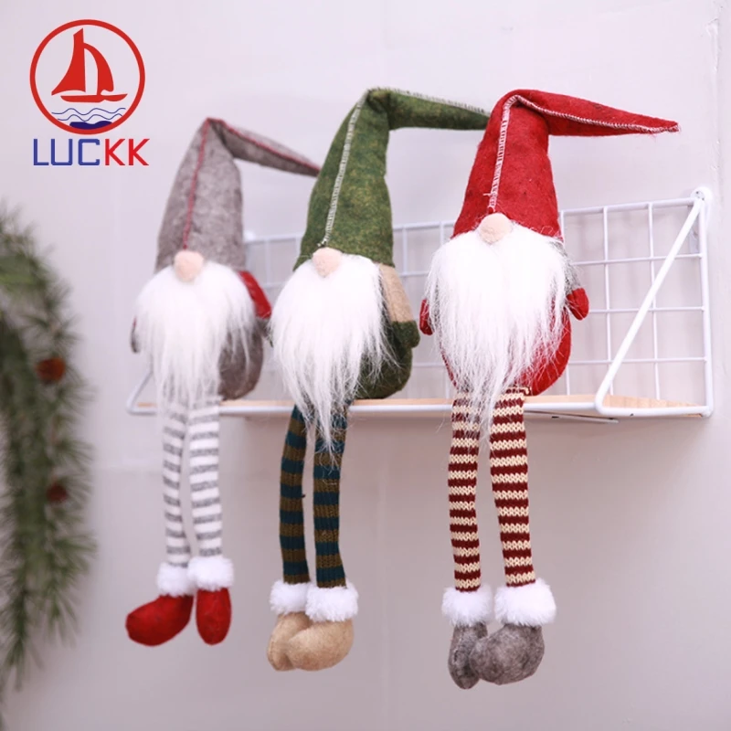 LUCKK Санта-Клаус сидящий в полоску Без лица кукла рождественские украшения