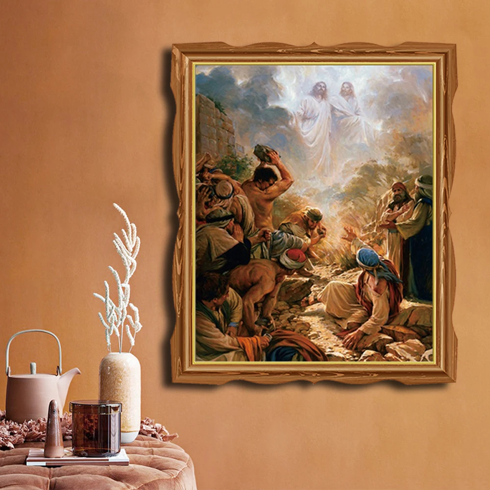 Картина маслом на холсте с изображением Спасителя Иисуса Христа каллиграфия Искусство домашний декор Настенная картина для гостиной церкви