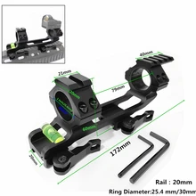 FIRECLUB Пикатинни 30 мм/25,4 мм 172 мм длина кольцо прицела QD Крепление база с духом Бубль уровень пистолет аксессуар для охоты