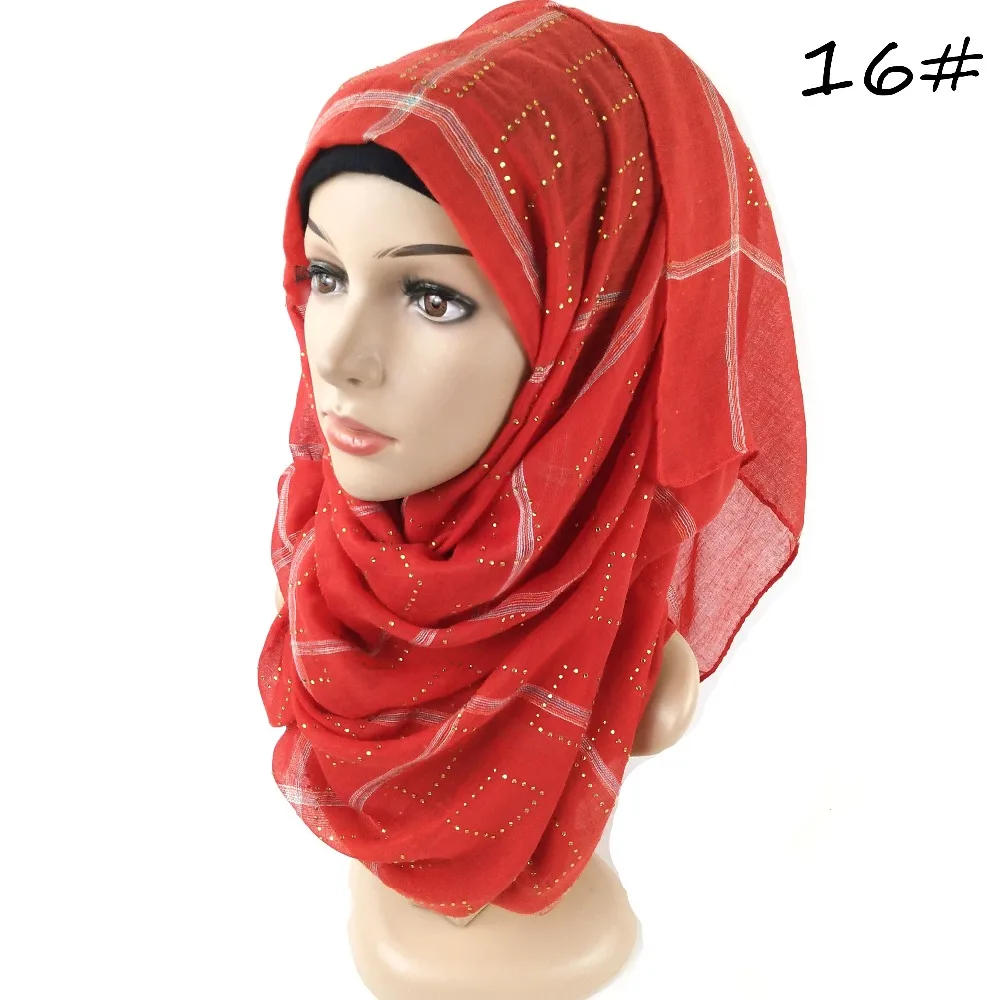 S9 10 шт. Высококачественная хлопковая вискоза в полоску с бриллиантами crinkle хиджаб платок шарф повязка на голову Макси можно выбрать цвета