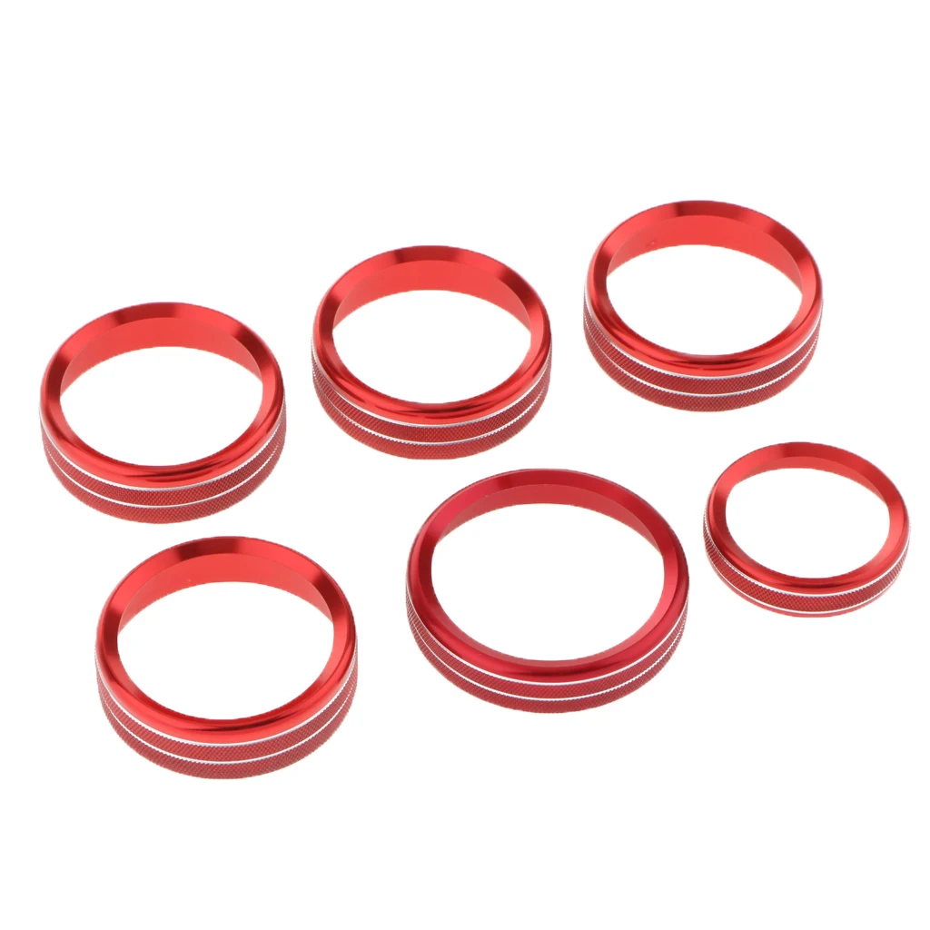 Headlight Switch Knob Cover Ring Trim for Ford F150 XLT 2016 2017 &  2015 2016 (Red)