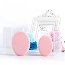 Губки для макияжа, воздушная подушка, влажный и сухой косметический порошок красоты, овальная коробка для хранения спонжей для макияжа