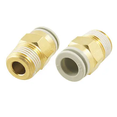

10 Pcs 3/8" PT Male Thread to 10mm Tube Push in Connect Straight Fitting