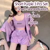 Short Purple 3PcsSet