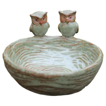

Ceramic Bird Feeding Bowls Birds Feeder Water Birdbath Bowl Decorative Storage Bowls Jewelry Tray Candy Nut Dish,