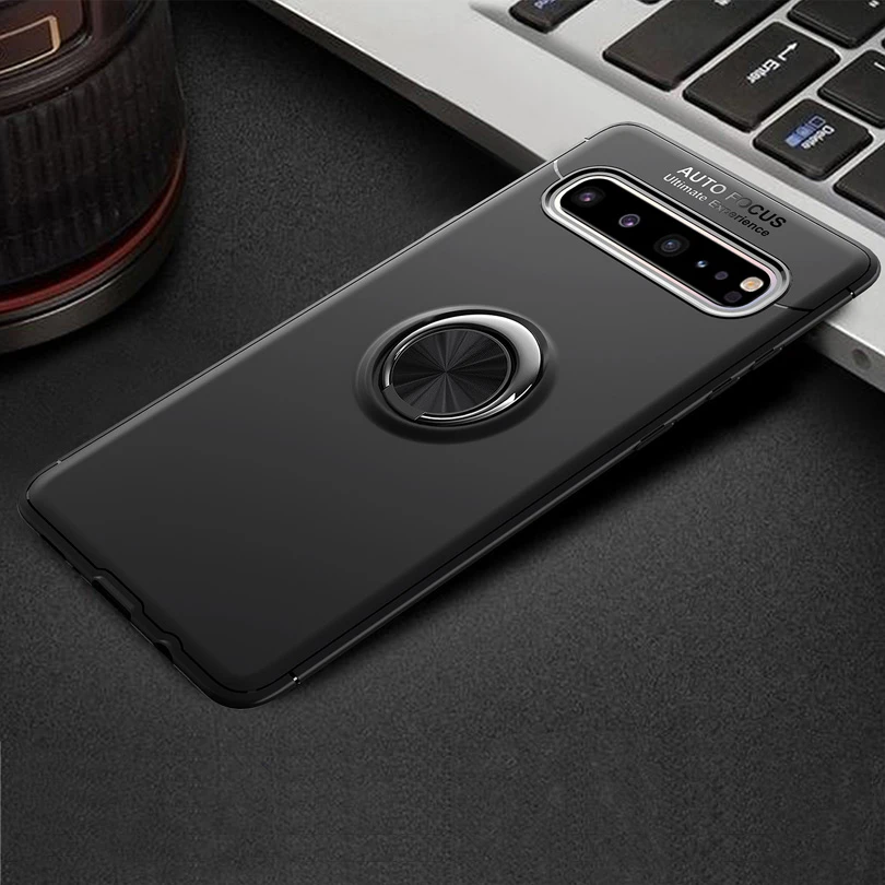 Роскошный чехол для телефона Samsung Galaxy S10 S9 S8 Plus с магнитным металлическим кольцом