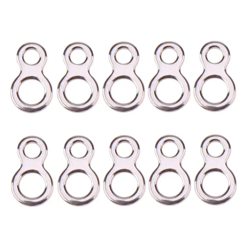 

10pcs Fishing Butterfly Jigging Stainless Steel Figure 8 Solid Ring Assist line Protector Hooks Accessories Fishing Tackle