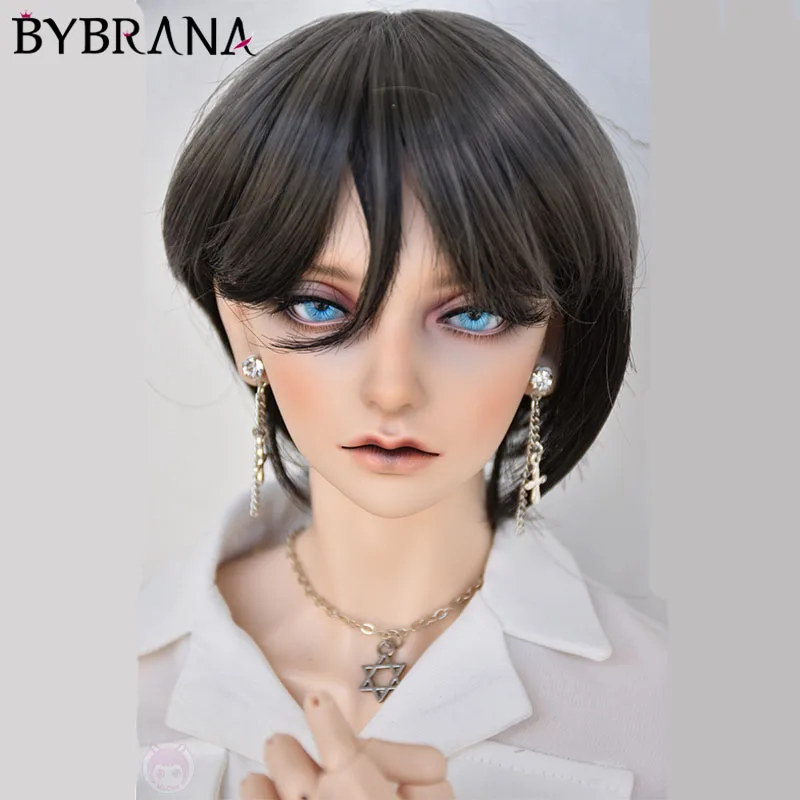 Bybrana BJD кукольный парик мужской кукла 1/3 1/4 1/6 черный серый разноцветные короткие кудрявые волосы челки