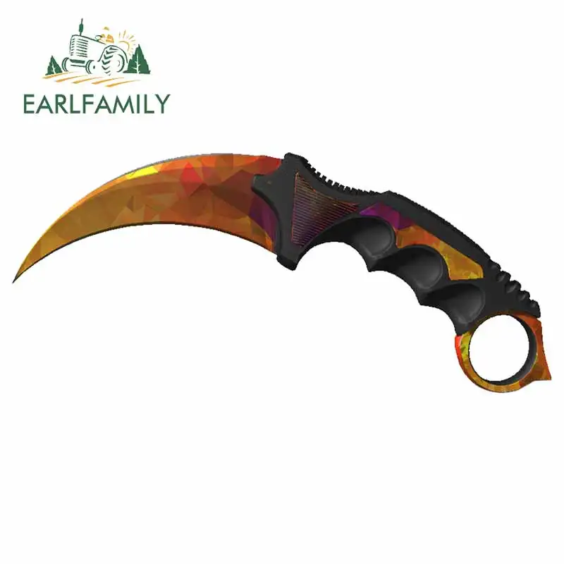 EARLFAMILY 13 см Автомобильная наклейка для CS GO Karambit нож автомобильные наклейки для ноутбука подходит для любой плоской и гладкой чистой поверхности|Наклейки на автомобиль| | АлиЭкспресс