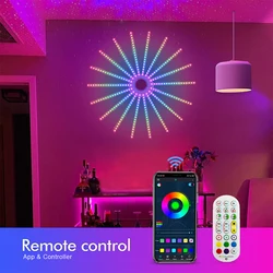 Fireworks LED Strip Light RGB Music Control Christmas New Year Room Lamp Marquee For Home Wedding Decor Light Festoon Party