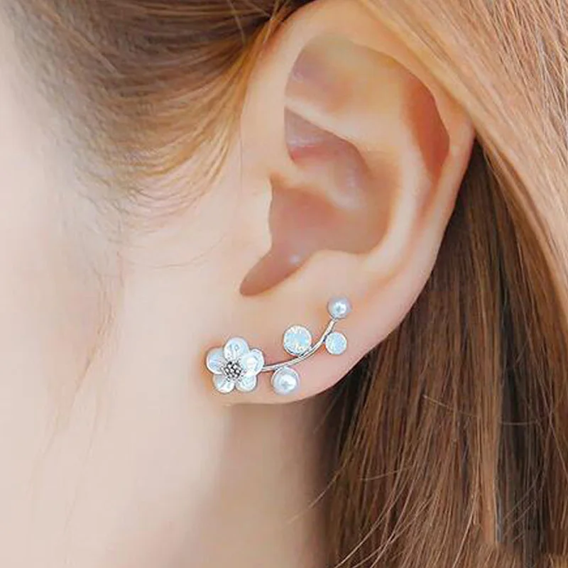 SMJEL Bohemian Vintage Earrings Jewelry Leaf Geometric Round Stud Earrings for Women Simple Bar Leaf Earing Ear Climber Girls - Окраска металла: 143
