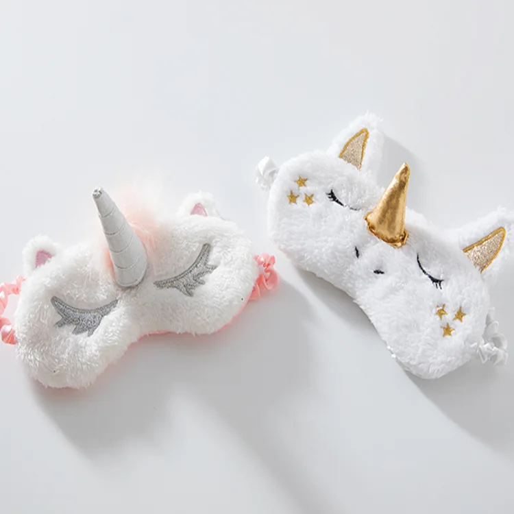 

Unicorn Eye Patch Gold And Silver Nose Sleep Eye Patch Four--Packaged Combination Plush Eyeshade Manufacturers Wholesale