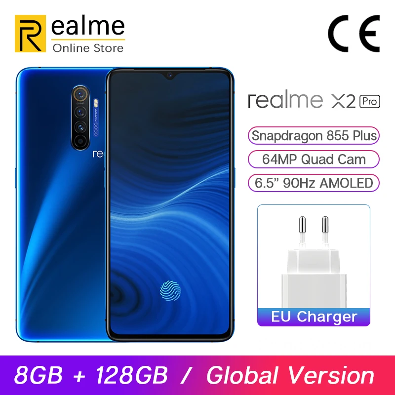В наличии глобальная версия Realme X2 Pro Смартфон 8 Гб 128 ГБ 6 5 '' Snapdragon 855 Plus 64MP Quad Camera