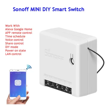 

1pc Sonoff MINI DIY Smart Switch Remote Control Wifi Switch Support An External Switch Work With Alexa Google Home Smart Home