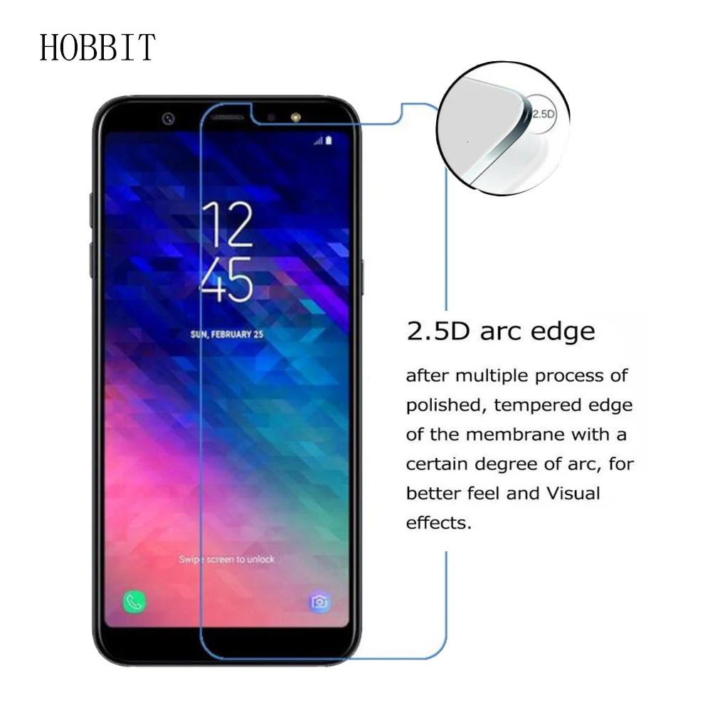 10 шт./партия для samsung Galaxy A6 /A6 Plus 0,3 мм 2.5D 9H прозрачная Высококачественная защитная пленка из закаленного стекла