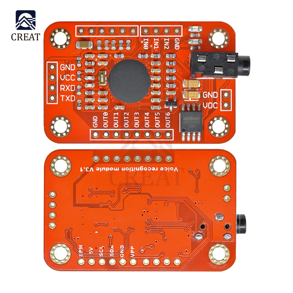 Speed Recognition Voice Recognition V3 Module Compatible Board for Arduino Support 80 Kinds of Voice High Accuracy Microphone