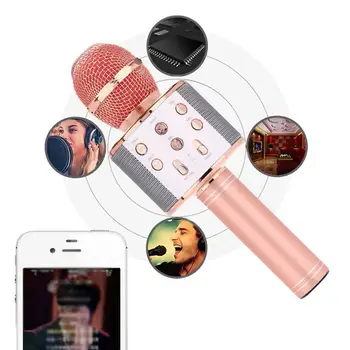 

Bluetooth Karaoke Microfoon Draadloze Professionele Spreker Consender Handheld Microfone Radio Mikrofon Studio Record Mic