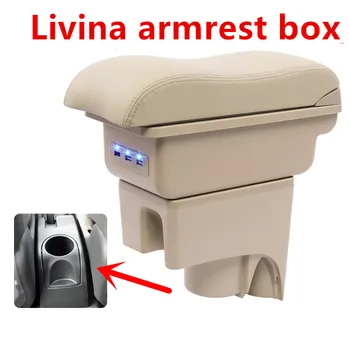 

For Nissan Livina armrest box central Store content Storage livina x gear box with cup holder ashtray USB interface 2006-2017