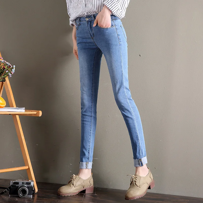Jeans woman Pencil Pants Stretch Elastic Slim  Ankle-Length Pants Women Jeans 2020 Summer
