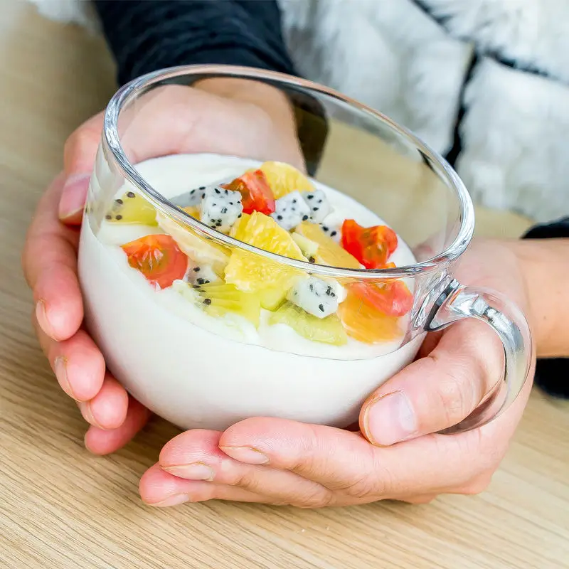 Овсяная чашка, чашка для завтрака, чашка для молочных зерен, стеклянная чашка, домашняя Милая чашка для воды с большим животом, большой рот, стакан, чашки и кружки для путешествий