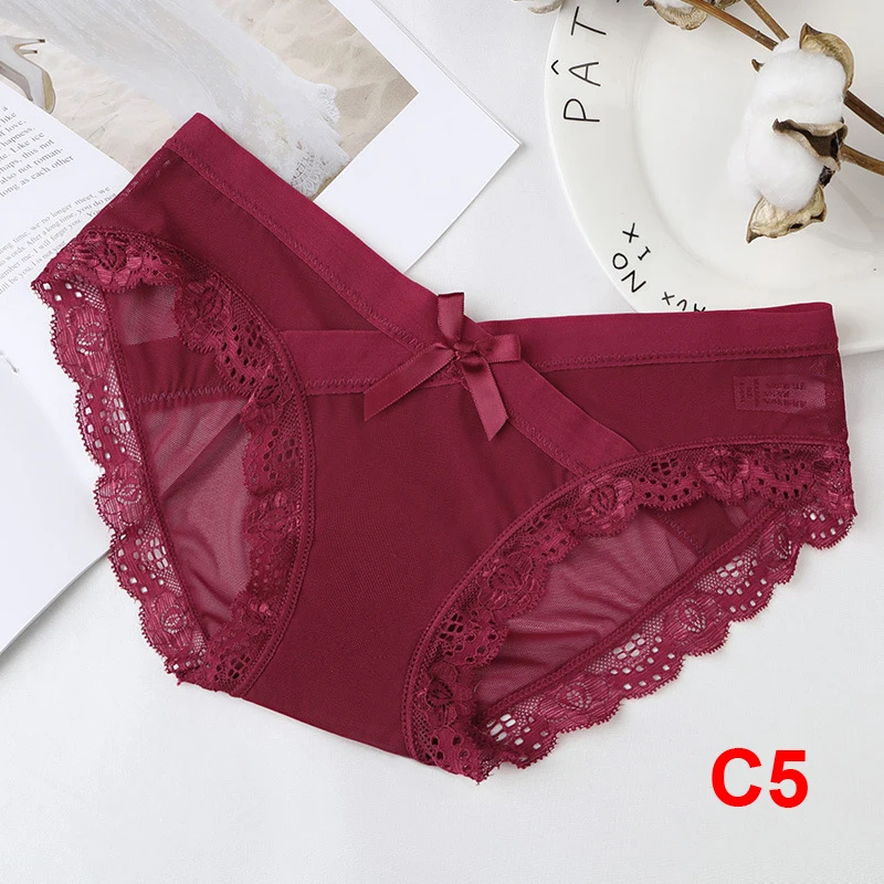 C5 KYLIE розовый 2 шт./партия женские трусики сексуальное кружевное нижнее белье женские трусы нижнее белье цветочные трусики с низкой посадкой прозрачные трусы - Цвет: C5