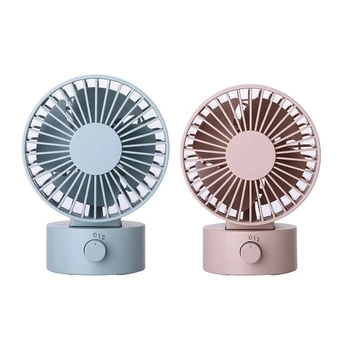 

2 Pcs Mini Portable Quiet USB Desk Fan Home Office Electric Oscillating Table Cooler Top Selling(Pink & Blue)