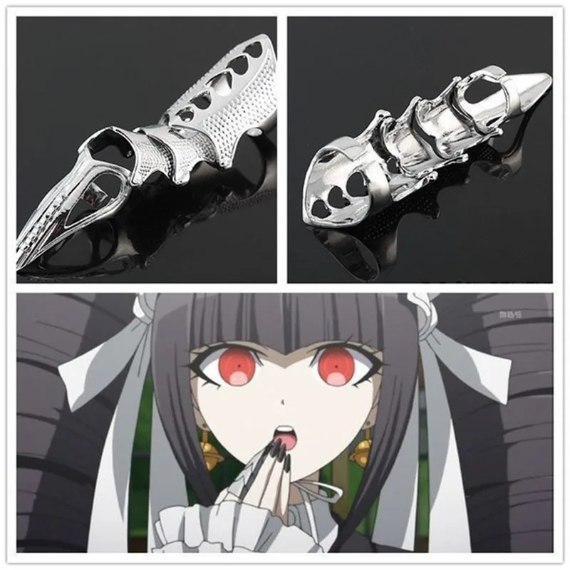 

Danganronpa Finger Bone Ring Dangan Ronpa Gothic Celestia Ludenberg Punk Finger Rings Classic Hot Halloween Cosplay Props
